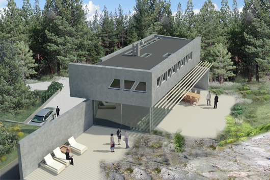 nattbild av veranda p&aring; fritidshus